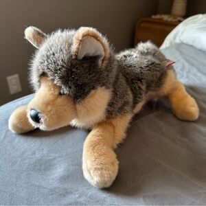 Cuddly Wolf Plush Toy - Tan and Gray
